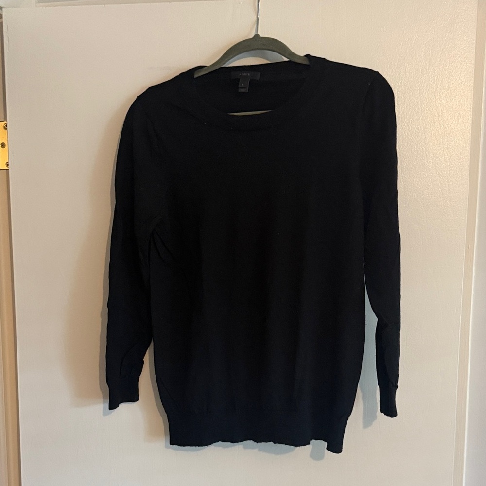 J. Crew Elegant Black Knit Top